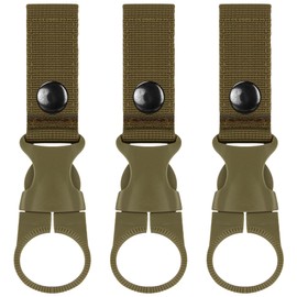 IronSeals Nylon Tactical Outdoor Gear Clip Band, Carabiner Water Bottle Buckle Hook Holder Keychain Belt Webbing Strap for Hiking Camping