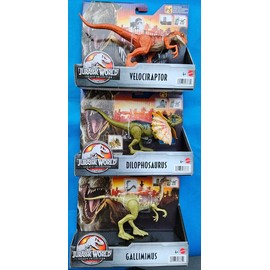 Mattel LOT 3 Jurassic World Legacy Collection Figures 8" DILO VELO GALLI Dinosaurs PARK