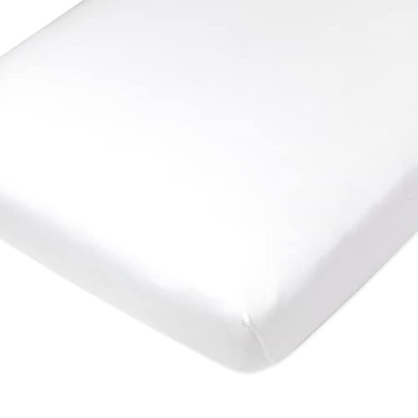 HonestBaby Organic Cotton Fitted Crib Sheet, Bright White, One Size