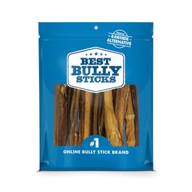 Best Bully Sticks 6 Inch All-Natural Bully Sticks for Dogs - 6” Fully Digestible, 100% Grass-Fed Beef, Grain and Rawhide Free | 15 Pack