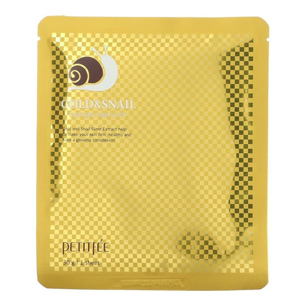 Petitfee Gold & Snail Hydrogel Beauty Mask Pack, 5 Sheets,