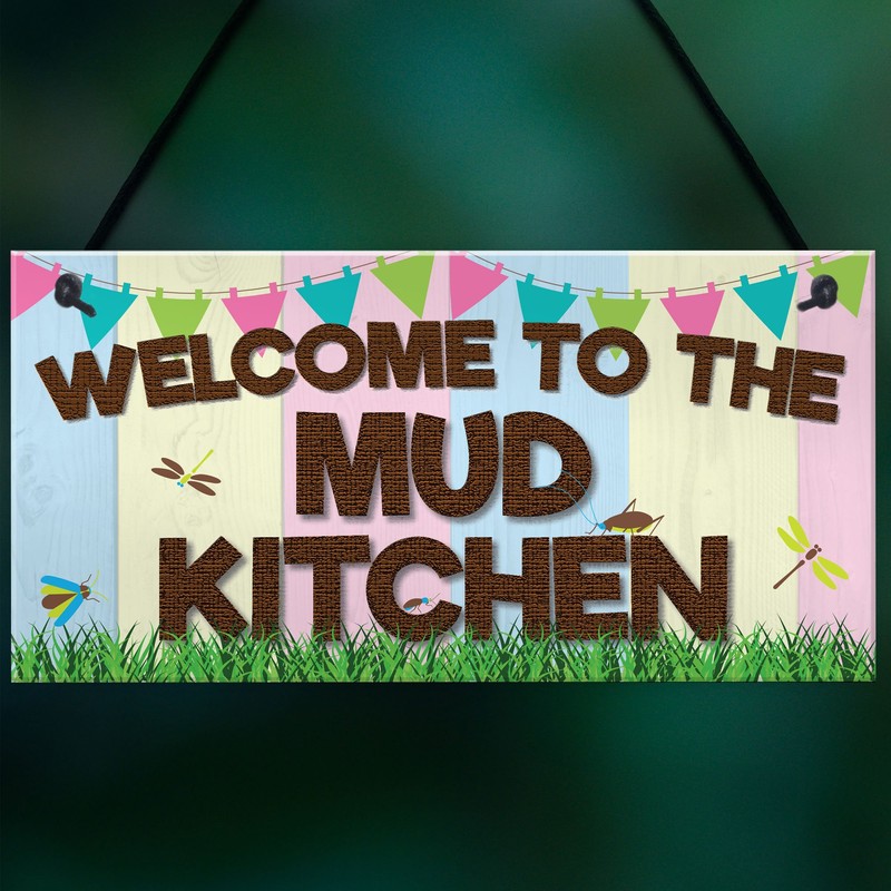 RED OCEAN Welcome Mud Kitchen Home School Garden Outdoor Hanging