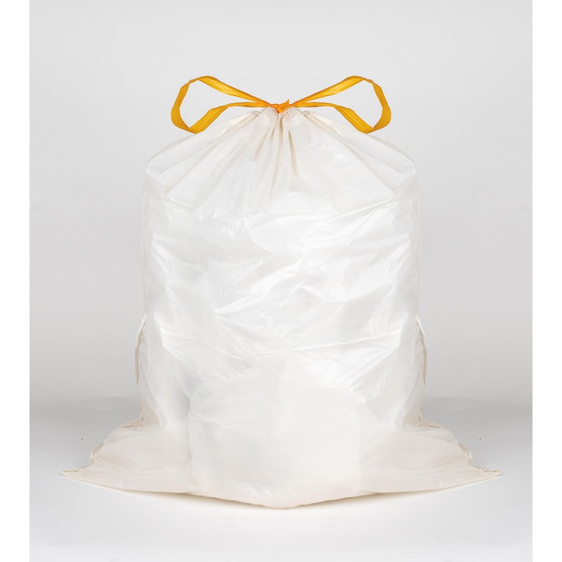 Eco Bag BDS Drawstring Bin Liners, LDPE, White, 50-60 Litres