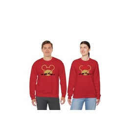 Natural Underwear Safari Animal Kingdom Ears Couple Matching Sweatshirt Men Red Large