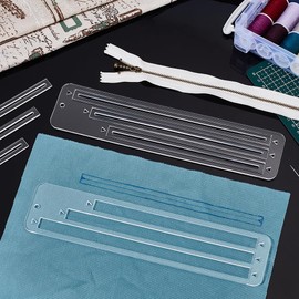PH PandaHall 6pcs Acrylic Zipper Pocket Template, 7/8/9Inch Zipper Making Templates Clear Zipper Template for Beginners Wallets Jackets Curve Bag Zip Pocket DIY Crafts Sewing Accessory