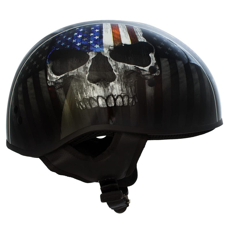 Milwaukee Leather Hot Leathers HLD1042 Gloss Black 'Warrior Bullet' Advanced