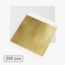KIRIN 200 Sheets Gold leaf, Antique Gold Foil Sheets Gold Paper for Art, Crafts Decoration, Painting, Gilding Crafting, Nail Arts, 3.15 by 3.35 Inches