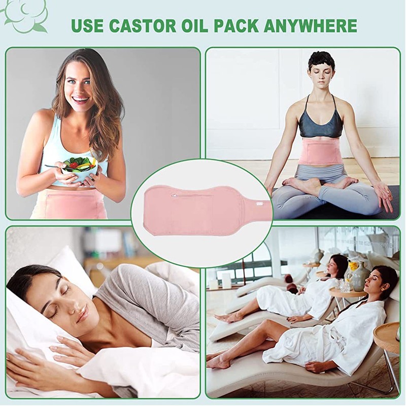 Castor Oil Pack Reusable Washable Relieves Soreness Adjustable Castor Oil