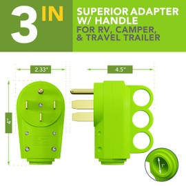 Leisure Cords 50 AMP Male RV Receptacle Plug Electrical Plug Adapter with Handle (50-Amp Male)