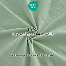 TOCOMOA Cushion Cover 40 x 40 cm Set of 2 - 100% Washed Cotton Cushion Covers Oeko-Tex Certified, Linen Look and Breathable Cushion Slip, Mint Green Pillowcase with Zip
