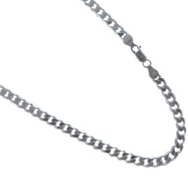 JOSCO Curb Chain 5.6mm Necklace .925 Italian Sterling Silver. 16,18,20,22,24,26,28,30 inches (24 Inches)