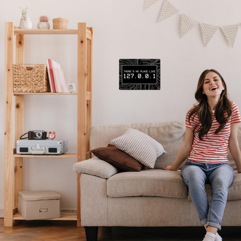 Localhost Metal Sign with IP Address 127.0.0.1 in White