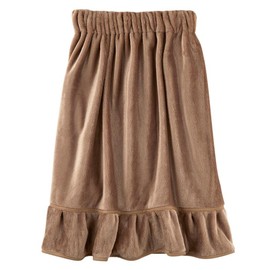 Bella Blissfully Cozy Ultra-Soft Plush Polyester One Size Fits Most Women's Spa Shower Wrap Bath Robe Towel with Ruffle, Mocha Brown