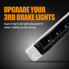 Cxdar Third 3rd Brake Light LED for 2003-2017 Chevy Express, High Mount Rear Brake Lights Assembly for 03-17 GMC Savana, Waterproof Center Cab Lamp Stop Light