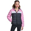 Champion Women's Quilted Coat Packable Puffer Jacket with Hood, Mauve/Navy
