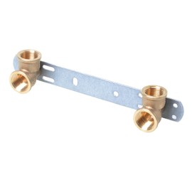 Aqbau® Mounting Unit, Mounting Plate, Wall Plate for Bathroom Taps, Water Drinking Water, Brass Metal, Mounting Plate Water Connection 1/2 x 1/2 Inch Distance of 150 mm