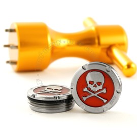 19th Hole Custom Shop 2 of 20g Deluxe Tour Style Weights for Scotty Cameron Putters + Wrench, Skull, Red (Gold)
