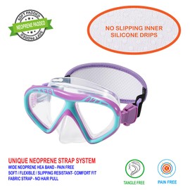 HYDROCOMFY Toddler Goggles Nose Cover, Kid Goggles Fabric Strap, Swimming Goggles Kids 3-6 (Unicorn)
