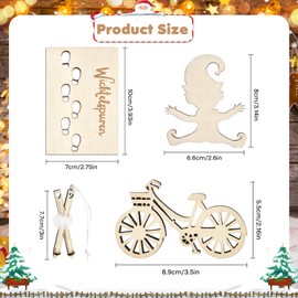 YUYWWAN Gnome Stencil, Gnome Footprints, Set of 4 Gnome Door Accessories, Wood, Gnome Stencil, Christmas, Gnome Traces Stencil, Con Mini Sleigh Stick, Bicycle