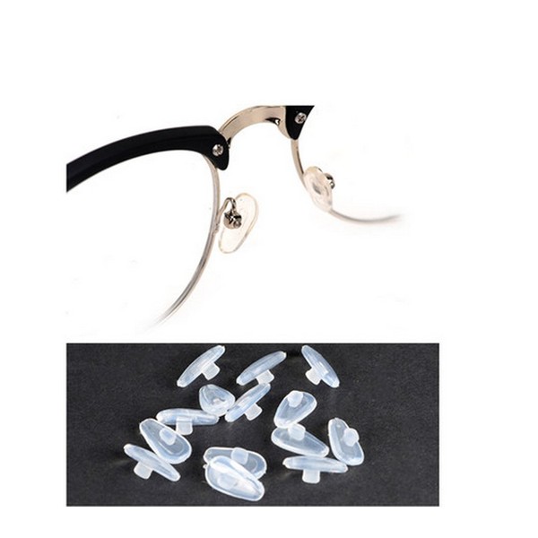 erioctry 20 Paar klare weiche Silikon-Brillenkissen, Anti-Rutsch-Luftkammer, zum Einschrauben, Ersatz-Nasenpads für Brillen