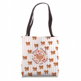 Pink Pumpkins, Fall Leaves, Plaid, Autumn Season Decoration Tote Bag