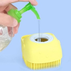 Cushion Exfoliation Shampoo Shower Brush Shampoo Massager Hair Brush Scalp Massager Yellow WFMSZEH / 쿠션 각질제거 샴푸 샤워 브러쉬 샴푸마사지기 헤어브러쉬 두피마사지기 옐로우WFMSZEH