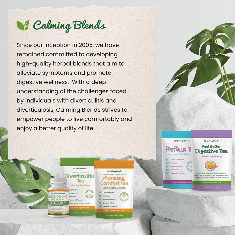Calming Blends Diverticulitis Tea | Organic Loose Leaf Tea, Caffeine