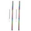2Pcs Collapsible Metal Straw 304 Stainless Steel Drinking Travel Telescopic