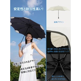 Folding Umbrella, Sun Umbrella, UV Protection, For Both Sunny and Rainy Weather, 8 Ribs, Folding Umbrella, One-Touch Automatic Open/Close, Light Reflecting Tape, Women's, Full Light Blocking, Heat