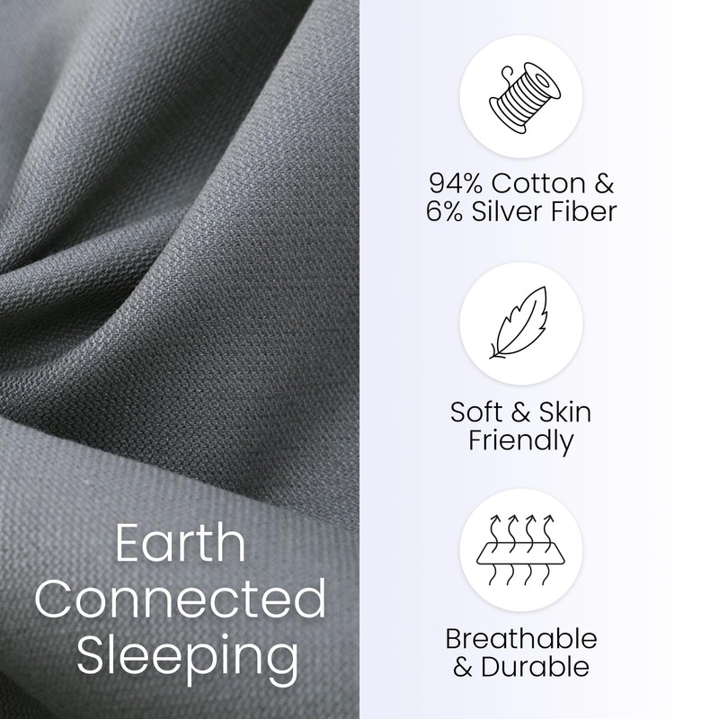 Hooga Grounding Pillow Case, Queen Size Earth Connected Pillowcase, Bedding.