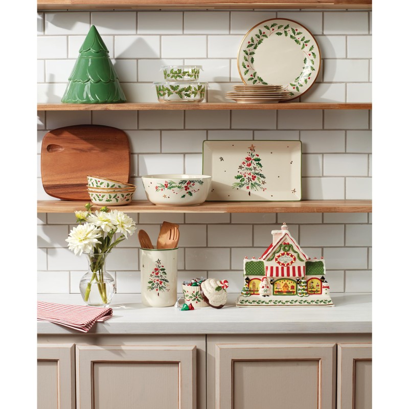 Lenox 886642 - Plato de dulces para cupcakes, diseño navideño