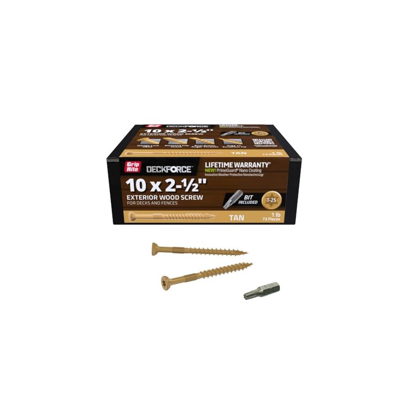 Grip-Rite DeckForce Exterior Wood Screws for Decks and Fences -