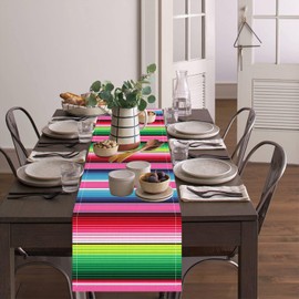 BENNERTEE Mexican Table Runner for Party, Dia De Los Muertos Decorations, Fiesta Party Cinco De Mayo Decorations, Day of The Dead, 71 x 13 inches