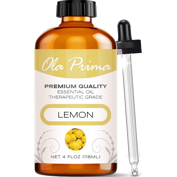 Ola Prima 4oz - Premium Quality Lemon Essential Oil (4 Ounce Bottle) Therapeutic Grade Lemon Oil