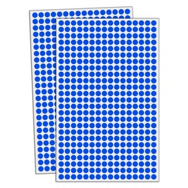 6000 Pack - 1/4" Small Dot Stickers Round Circle Labels - Blue