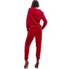 Toocool LO-F201 Ladies Velvet Chenille Zip Hooded Suit, bordeaux
