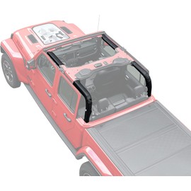 Shadeidea JT Roll Bar Padding Compatible with Jeep Gladiator 2018-2023 - Black Vinyl Foam Laminated Pad Cover Kit Protection Sahara Rubicon with Grab Bag - 3 Year Warranty