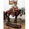 Western Desert Cowboy On Saddleback Brown Stallion Horse By Cactus