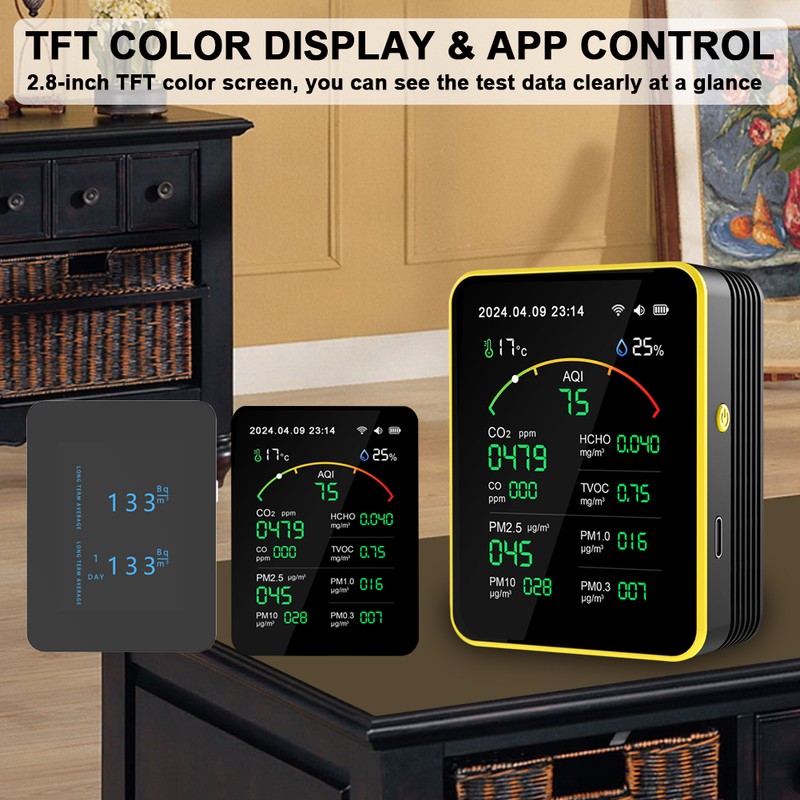 Tuya WiFi 15in1 Air Quality Detector Household Portable AQI PM0.3
