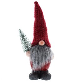 Christmas Freestanding Santa Gonk Nordic Gnome with Red Hat & Christmas Tree 21cm Tall