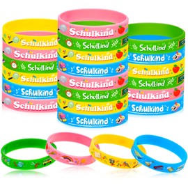 DPKOW 24 Pieces School Child ABC 123 Sugar Bags Books Motifs for School Child 2024 Decorative First Day of School Gift for First Day of School Boy Girl 1st Day of School Party Bag School Cone Filling