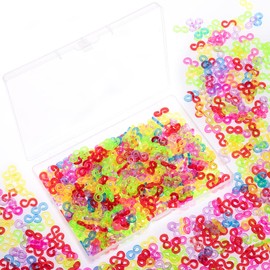 Rolybag 400Pieces Colorful S Clips Rubber Band Loom Band S Clips Plastic Connectors Supplement kit for Loom Bracelets and DIY Bracelet Making (400-Colorful)