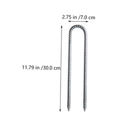 Totority 2pcs U Shaped Fastening Stakes for Gardening Trampoline and Tent Durable Outdoor Pegs for Secure Ground Anchoring Camping and Hiking Activities
