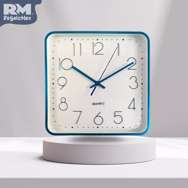Rm Regalomex Reloj Cuadrado De Pared Plástico Innovador 30 Centímetros