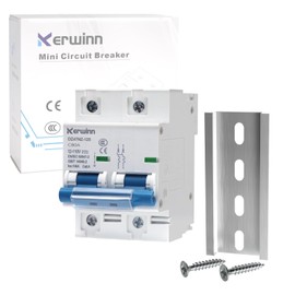KERWINN DC Miniature Circuit Breaker 12V-110V Circuit Breaker 2Pole 80Amp Smart Circuit Breaker DIN Rail Mount for Solar photovoltaic Systems