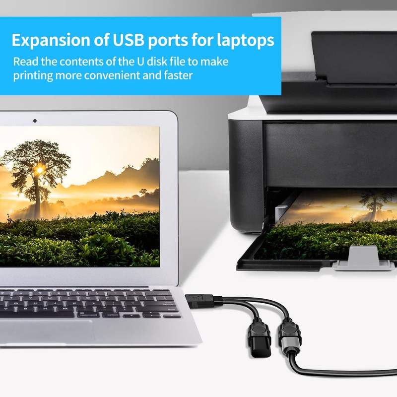 Usb splitter Male to Dual USB Female Cable Adapter, for