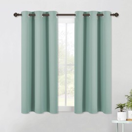 NICETOWN Modern Blackout Curtains Noise Reducing, Seafoam, 2 Panels, W42 x L54, Thermal Insulated and Privacy Room Darkening Drape Panels for Boy's Guest Room Door Small Short Window