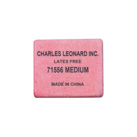 Charles Leonard Eraser, Synthetic, Latex Free, Block Shape, Medium, Pink, 60/Box (71556)