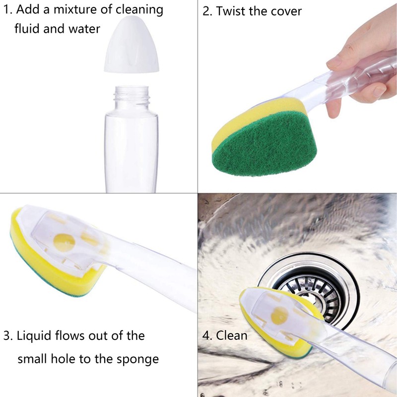 Kitchen Sink Cleaning Brush Portable Dish Wall Sponge Pads Dish