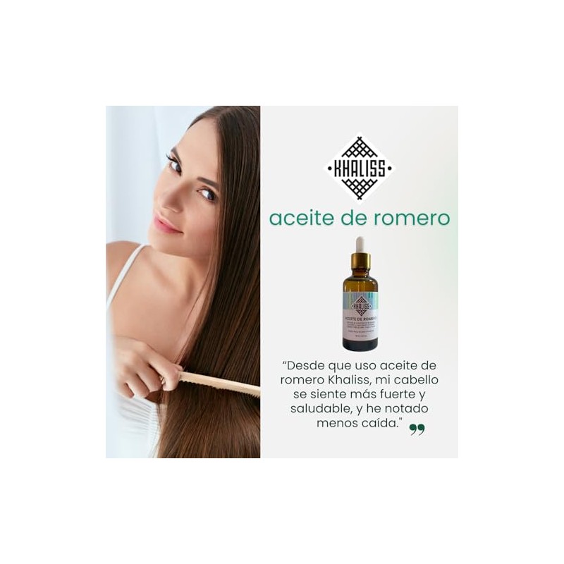 Khaliss Aceite de Romero 100 Puro Crecimiento Capilar, Fortalecimiento y
